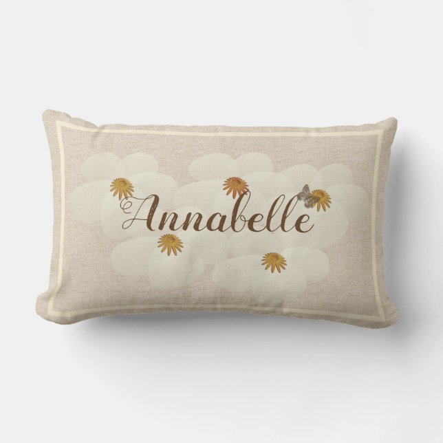 Cute Butterfly Lumbar Pillow (Front)