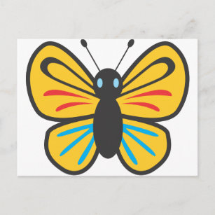 Cute Butterfly Monarch Cartoon Postcard