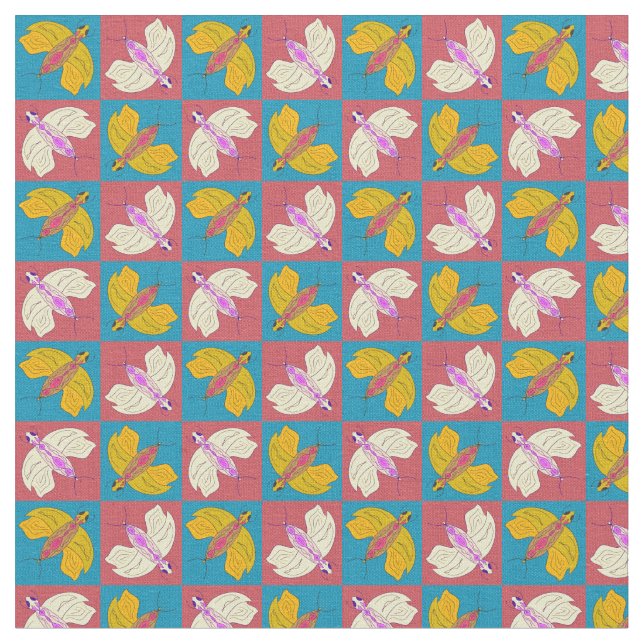 Cute butterfly pattern fabric (Close Up)