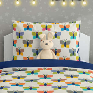 Cute Butterfly Pattern on Cream Pillowcase