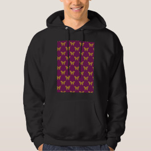 Cute Butterfly Pattern Print Seamless Pattern Back Hoodie