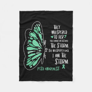 Cute Butterfly Ptsd Depression Prevention Us Army  Fleece Blanket