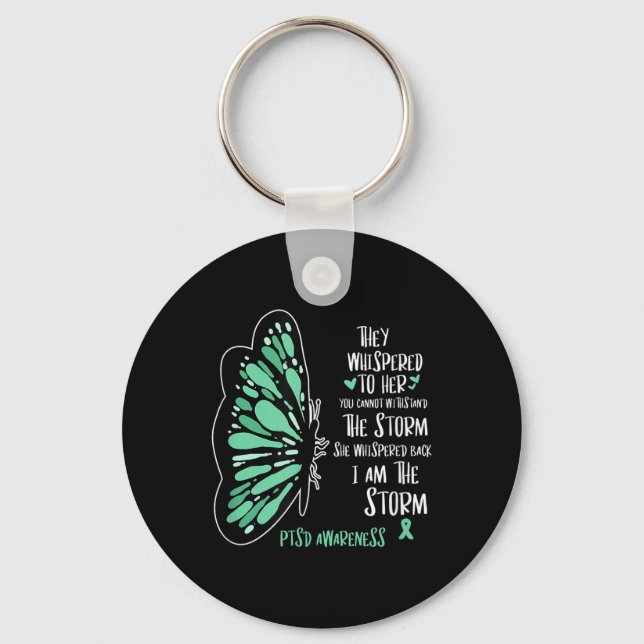 Cute Butterfly Ptsd Depression Prevention Us Army  Keychain (Front)