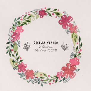 Cute Butterfly Return Address for Kids Rubber Stamp