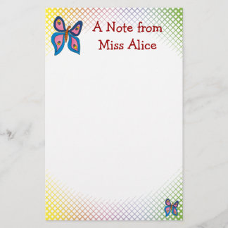 Cute butterfly | with your child's name stationery