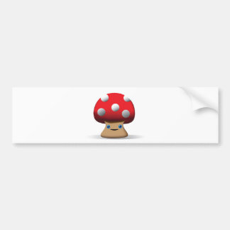 Cute Button Mushroom Bumper Sticker