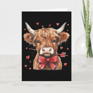Cute By Cow With Coquette Bow Heart Calf Animals  Card