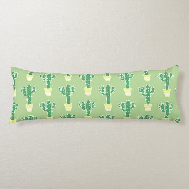 Cute Cacti Potted Cactus Pattern Body Pillow (Front)