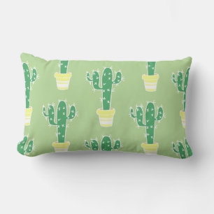Cute Cacti Potted Cactus Pattern Lumbar Pillow