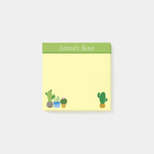 Cute Cacti Succulents Plants Lovers Personalized Post-it Notes