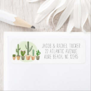 Cute Cactus Aquarelle Succulent Pots Étiquette