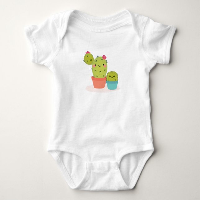 Cute Cactus Baby Bodysuit (Front)