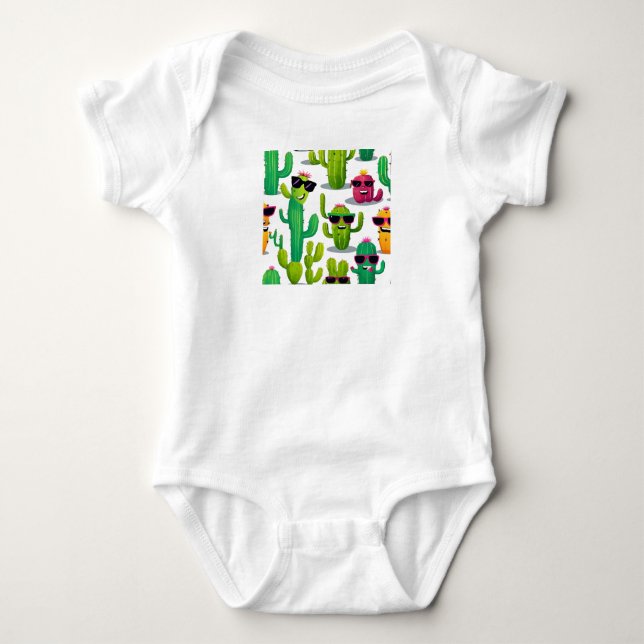 Cute Cactus Baby Bodysuit (Front)