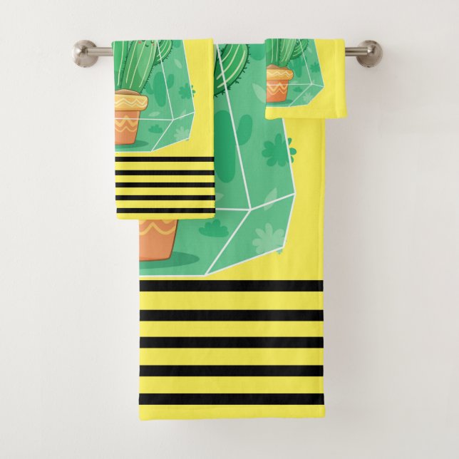 cute Cactus Bath Towel Set (Insitu)