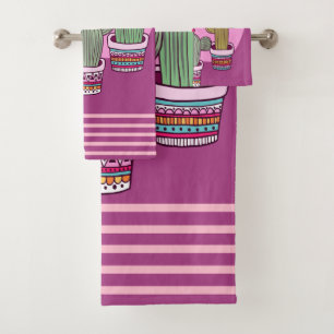 cute Cactus Bath Towel Set