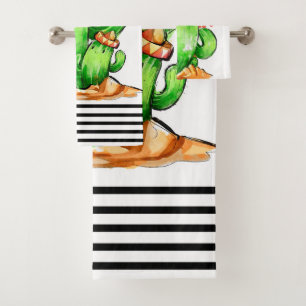 cute Cactus Bath Towel Set