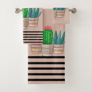 cute Cactus Bath Towel Set