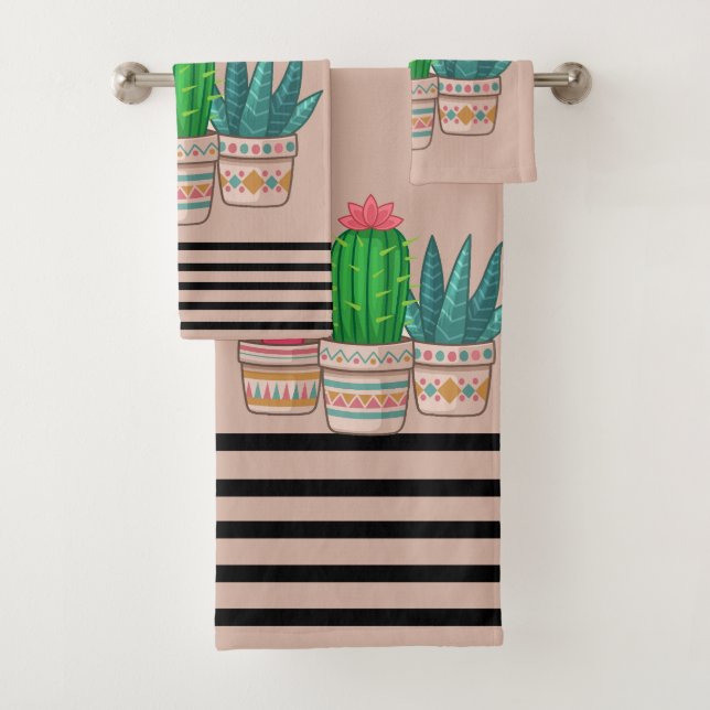 cute Cactus Bath Towel Set (Insitu)