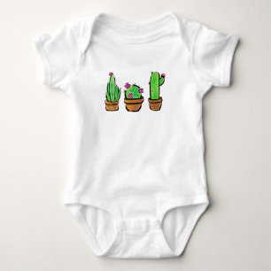 Cute Cactus cacti succulents  Baby Bodysuit