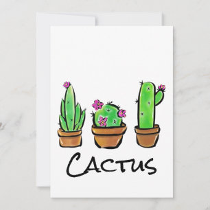 Cute Cactus cacti succulents Invitation