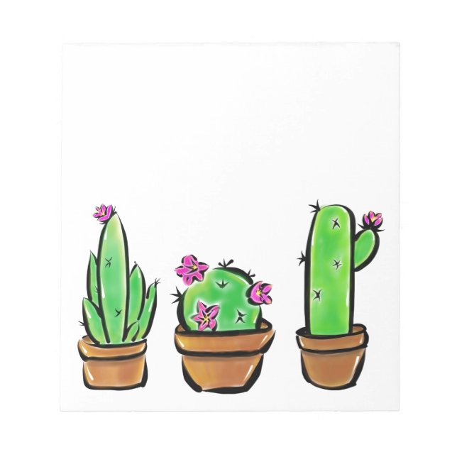 Cute Cactus cacti succulents  Notepad (Front)