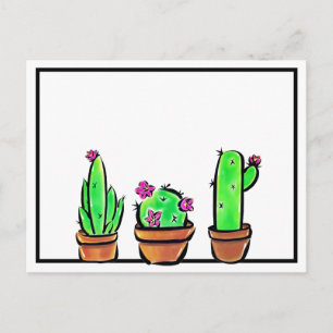 Cute Cactus cacti succulents  Postcard