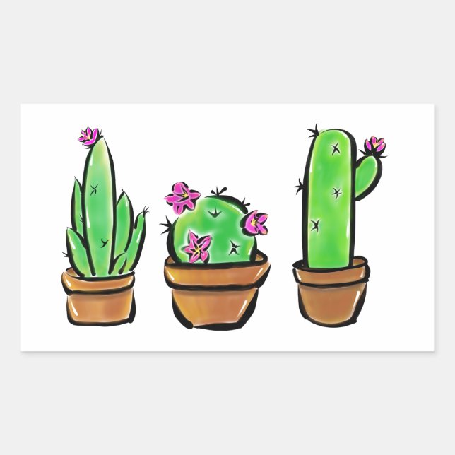 Cute Cactus cacti succulents  Sticker (Front)