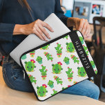 Cute Cactus, Cactus Pattern, Succulent, Your Name Laptop Sleeve<br><div class="desc">Cute,  fun and adorable pattern with green cactuses. Modern and trendy gift,  perfect for the cactus lover in your life. Personalize by adding your name,  nickname,  monogram or initials.</div>