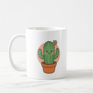 Cute Cactus Cartoon PNG   Kawaii Plant Clipart Coffee Mug
