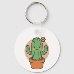 Cute Cactus Cartoon PNG   Kawaii Plant Clipart Keychain