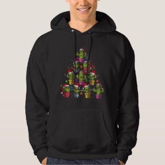 Cute Cactus Christmas Tree Succulent Cactus Xmas Hoodie
