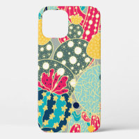Cute cactus. Colourful seamless pattern. 