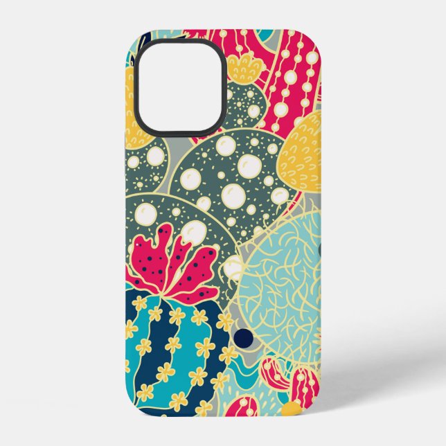 Cute cactus. Colourful seamless pattern.  iPhone Case (Back)