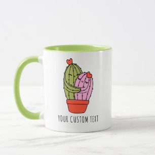 Cute Cactus Couple Personalized Valentine's Day Mug
