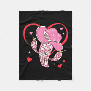 Cute Cactus Disco In Valentine's Day For Women And Fleece Blanket