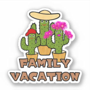 Cute cactus family