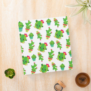 Cute Cactus, Green Cactus, Cactus Pattern Binder