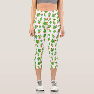 Cute Cactus, Green Cactus, Cactus Pattern Capri Leggings