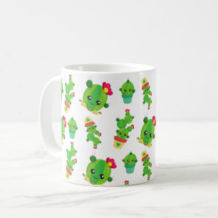 Cute Cactus, Green Cactus, Cactus Pattern Coffee Mug