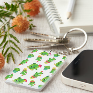 Cute Cactus, Green Cactus, Cactus Pattern Keychain