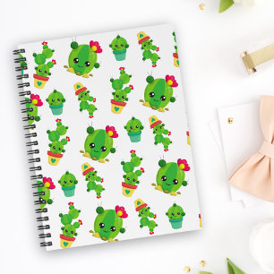 Cute Cactus, Green Cactus, Cactus Pattern Notebook