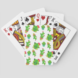Cute Cactus, Green Cactus, Cactus Pattern Playing Cards