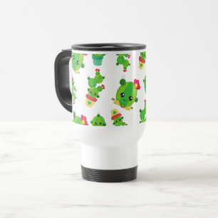 Cute Cactus, Green Cactus, Cactus Pattern Travel Mug