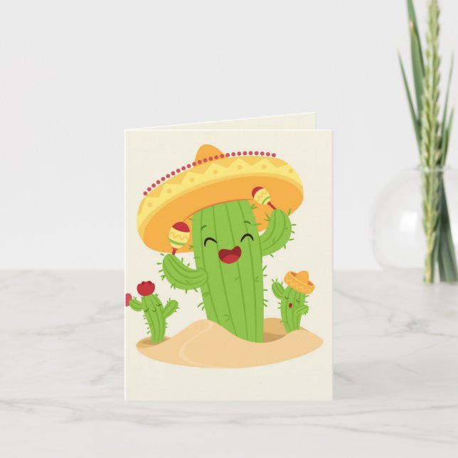 cute Cactus Holiday Card (Front)