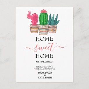 cute Cactus  home moving Postcard