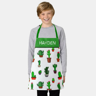 Cute Cactus illustrations Pattern Personalised Apron