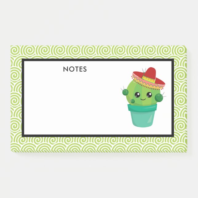 Cute Cactus in a Sombrero Post-it Notes (Front)
