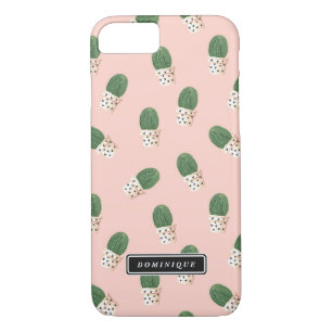 Cute Cactus in Hearts Pots Pattern Personalized Case-Mate iPhone Case