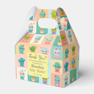 Cute Cactus Kawaii Baby Shower Favor Box