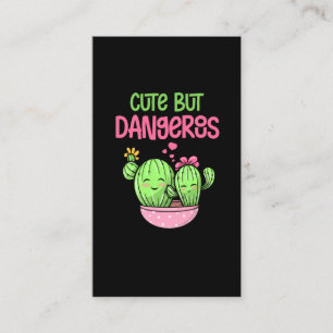 Cute Cactus Lover Girl Kawaii Succulent Lover Business Card